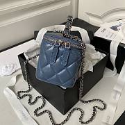 	 Bagsaaa Chanel Vaniny Cosmestic Blue Top Handle Bag - 17x9.5x8cm - 3
