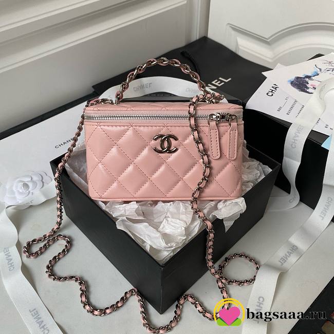 	 Bagsaaa Chanel Vaniny Cosmestic Pink Top Handle Bag - 17x9.5x8cm - 1