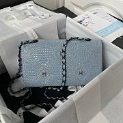Bagsaaa Chanel Denim, Rhinestones & silver metal Blue & silver - 25cm - 5