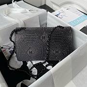 	 Bagsaaa Chanel Denim, Rhinestones & silver metal Black & silver - 25cm - 3