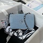 	 Bagsaaa Chanel Denim, Rhinestones & silver metal Blue & silver - 20cm - 5