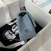 Bagsaaa Chanel Denim, Rhinestones & silver metal Blue & silver - 20cm - 3