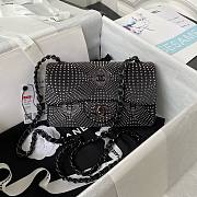	 Bagsaaa Chanel Denim, Rhinestones & silver metal Black & silver - 20cm - 1