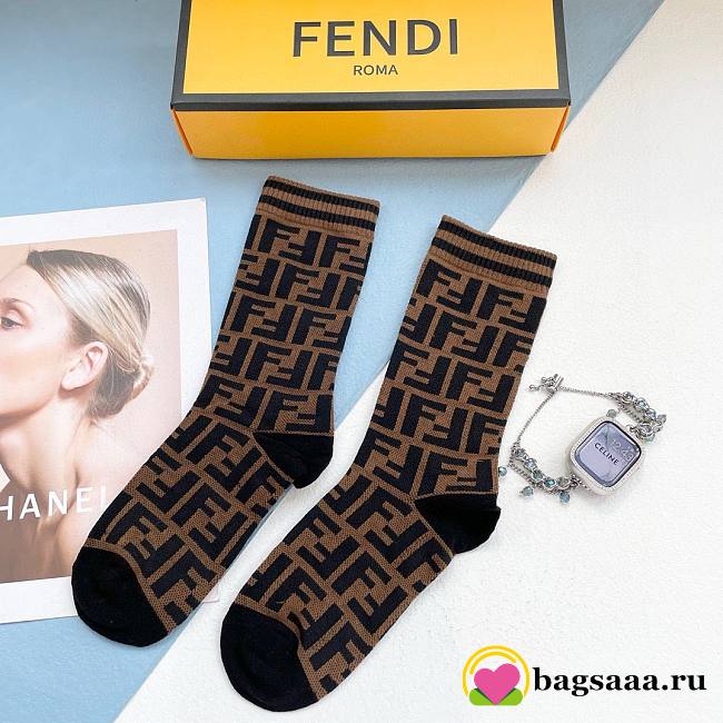 Bagsaaa Fendi Socks FF Logo - 1