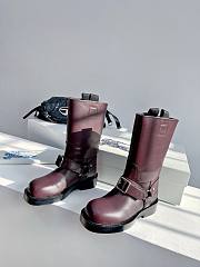 	 Bagsaaa Burberry Burgundy Leather Boots - 5