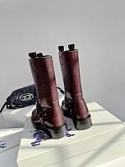 	 Bagsaaa Burberry Burgundy Leather Boots - 3