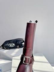 	 Bagsaaa Burberry Burgundy Leather Boots - 2