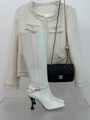 Bagsaaa Chanel White Long Boots