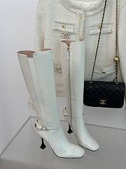 Bagsaaa Chanel White Long Boots - 3