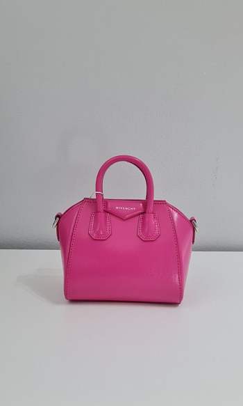 Bagsaaa Givenchy Micro Antigona Pink Leather - 14x11cm