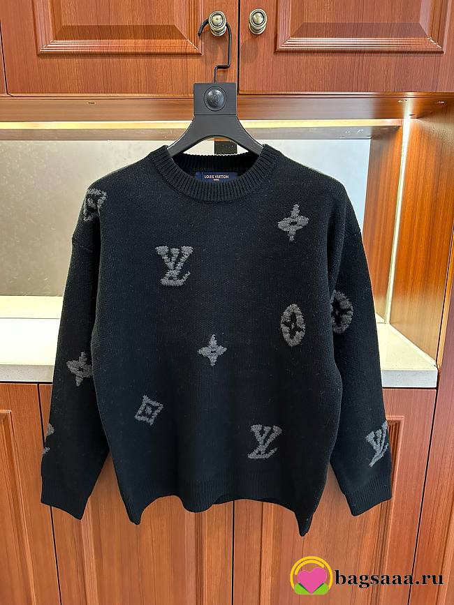Bagsaaa Louis Vuitton Sweatshirt Black LV Monogram - 1
