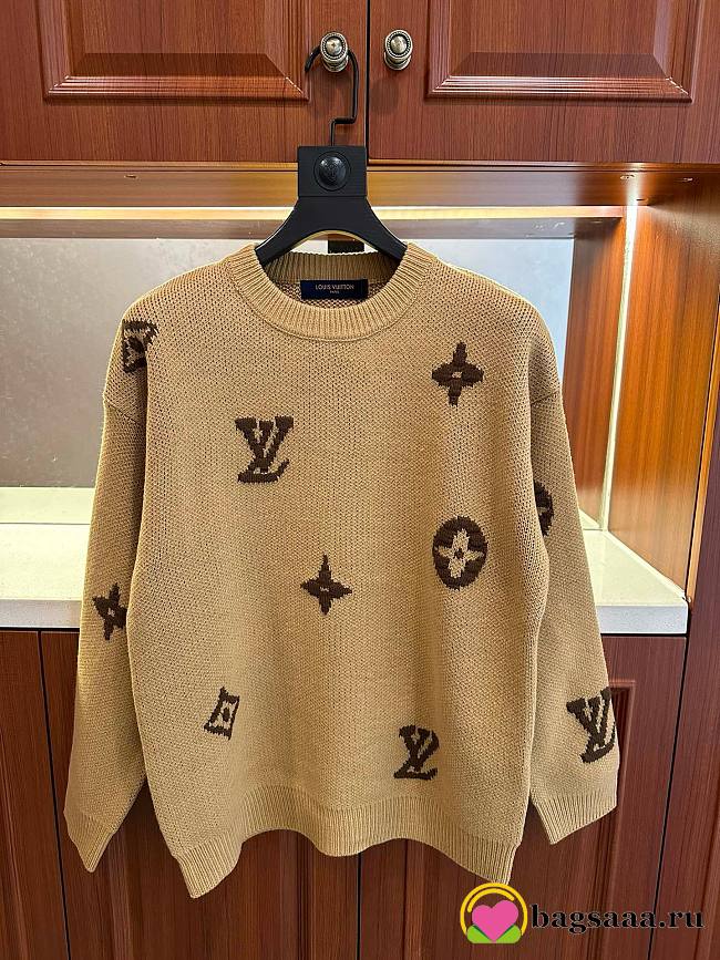 	 Bagsaaa Louis Vuitton Sweatshirt Beige LV Monogram - 1