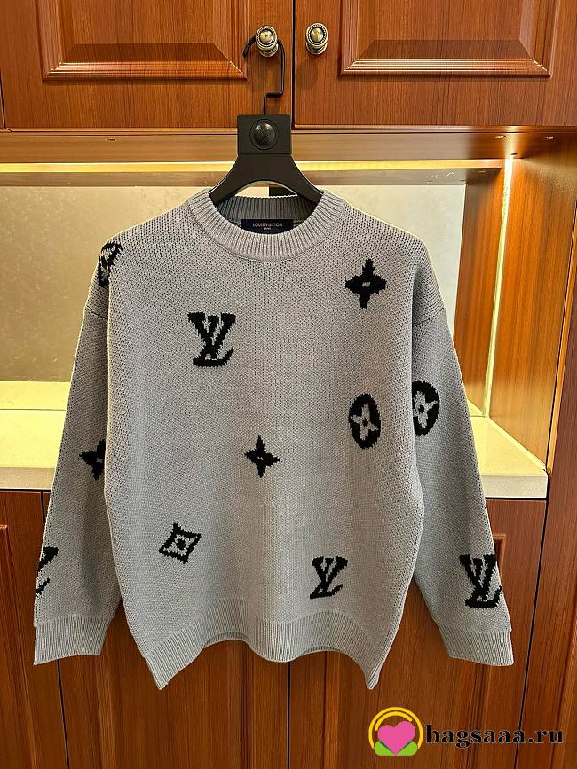 	 Bagsaaa Louis Vuitton Sweatshirt Grey LV Monogram - 1