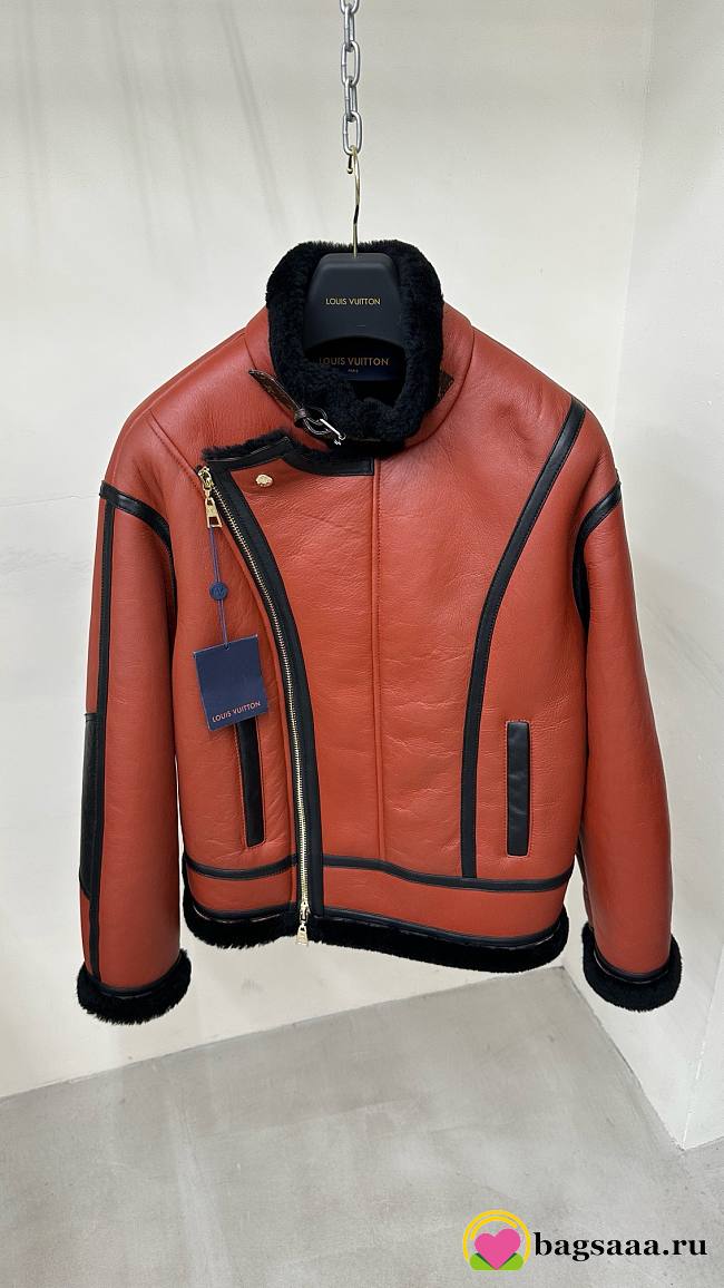 Bagsaaa Louis Vuitton Asymmetrical Shearling Aviator Jacket - 1