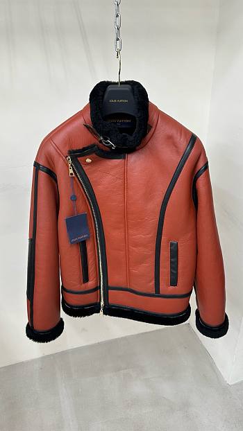 Bagsaaa Louis Vuitton Asymmetrical Shearling Aviator Jacket