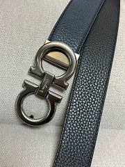 Bagsaaa Ferragamo Black Silver Hardware Belt - 2