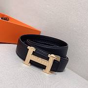 Bagsaaa Hermes Clemence Black Belt Gold Hardware - 3.5cm - 1