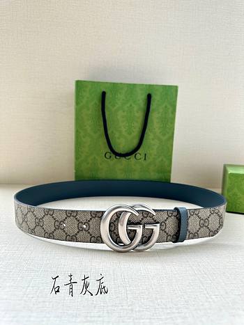 	 Bagsaaa Gucci Belt In Beige Ebony and Blue - 3.8cm