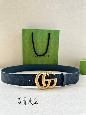 Bagsaaa Gucci Belt In Dark Blue - 3.8cm