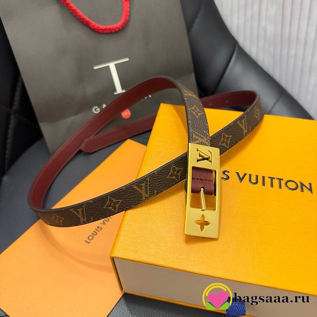 Bagsaaa Louis Vuitton Duo Monogram Belt in Brown - 1.8cm - 1