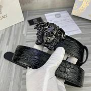 Bagsaaa Versace Black Croc 'La Medusa' Belt - 3.8cm - 2
