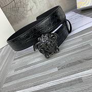 Bagsaaa Versace Black Croc 'La Medusa' Belt - 3.8cm - 4