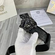Bagsaaa Versace Black Croc 'La Medusa' Belt - 3.8cm - 5