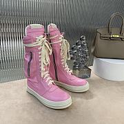 Bagsaaa Rick Owens Pink Leather Sneaker Boots - 1