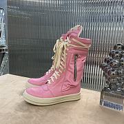 Bagsaaa Rick Owens Pink Leather Sneaker Boots - 3