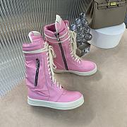 Bagsaaa Rick Owens Pink Leather Sneaker Boots - 5
