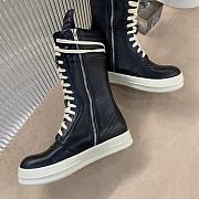 	 Bagsaaa Rick Owens Black Leather Sneaker Boots - 5