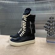 	 Bagsaaa Rick Owens Black Leather Sneaker Boots - 3