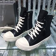 	 Bagsaaa Rick Owens High-Top Leather Sneakers In Black - 1