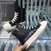 	 Bagsaaa Rick Owens High-Top Leather Sneakers In Black - 6