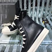 	 Bagsaaa Rick Owens High-Top Leather Sneakers In Black - 5