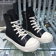 	 Bagsaaa Rick Owens High-Top Leather Sneakers In Black - 3