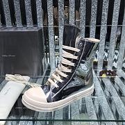 	 Bagsaaa Rick Owens High-Top Leather Sneakers In Silver - 4