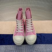 	 Bagsaaa Rick Owens High-Top Leather Sneakers In Pink - 6
