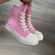 	 Bagsaaa Rick Owens High-Top Leather Sneakers In Pink - 4