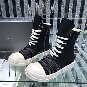 Bagsaaa Rick Owens High-Top Sneakers With Nylon Toe In Black - 1