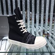Bagsaaa Rick Owens High-Top Sneakers With Nylon Toe In Black - 6