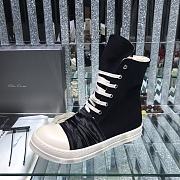 Bagsaaa Rick Owens High-Top Sneakers With Nylon Toe In Black - 3