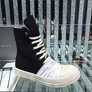 Bagsaaa Rick Owens High-Top Sneakers With Nylon Toe In White - 5