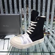 Bagsaaa Rick Owens High-Top Sneakers With Nylon Toe In White - 6