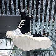 Bagsaaa Rick Owens High-Top Sneakers With Nylon Toe In White - 3