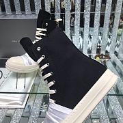 Bagsaaa Rick Owens High-Top Sneakers With Nylon Toe In White - 4