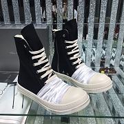 Bagsaaa Rick Owens High-Top Sneakers With Nylon Toe In White - 2