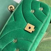 Bagsaaa Gucci Small Marmont Green Velvet - 22*13*6CM - 4