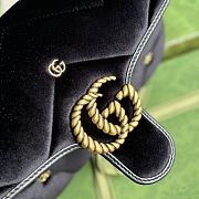 Bagsaaa Gucci GG Marmont Small Shoulder Bag Black Velvet ‎443497 - 26x15x7cm - 3