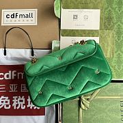 Bagsaaa Gucci GG Marmont Small Shoulder Bag Green Velvet ‎443497 - 26x15x7cm - 2